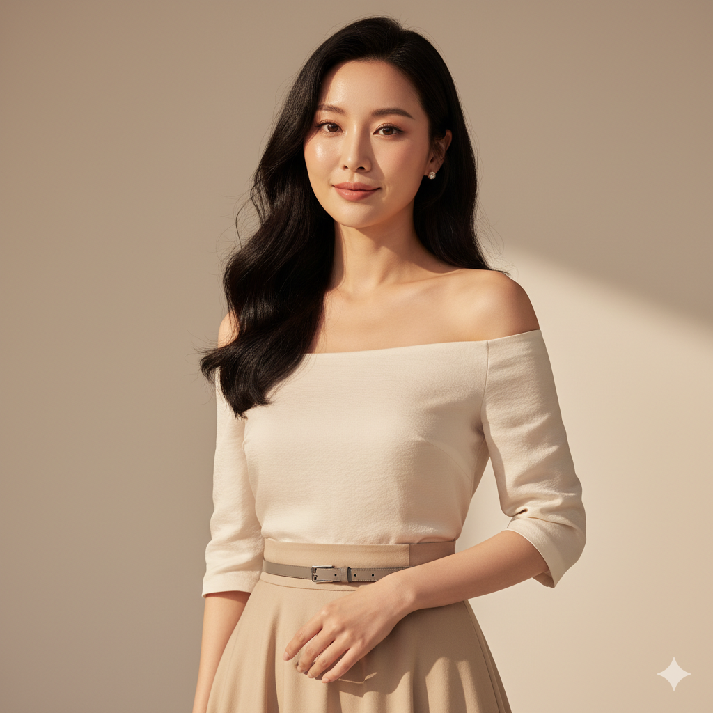 轻奢风亚洲美女时尚肖像 JSON 提示词