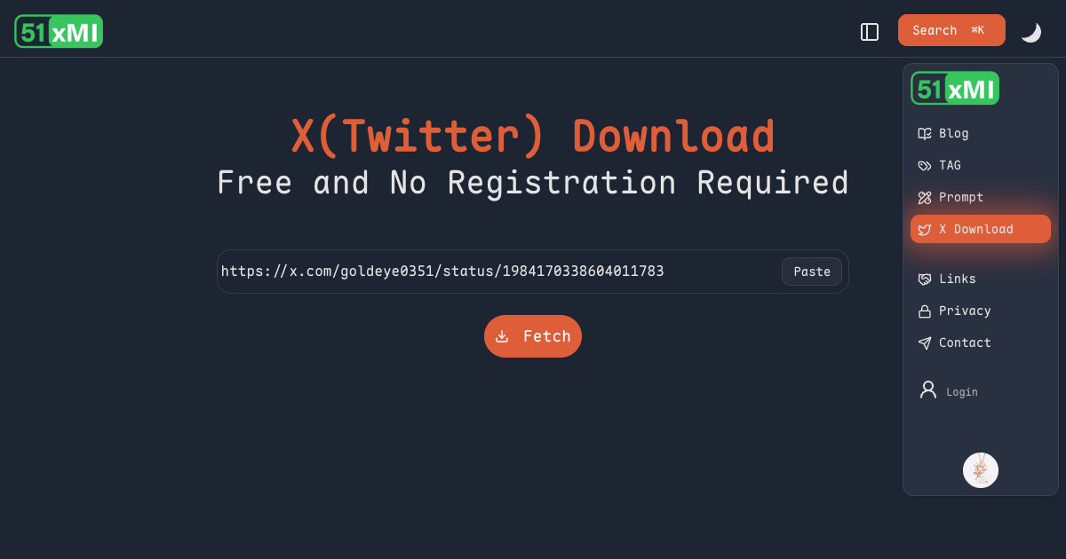 X(Twitter) Video Downloader - Free & No Registration | 51xMI